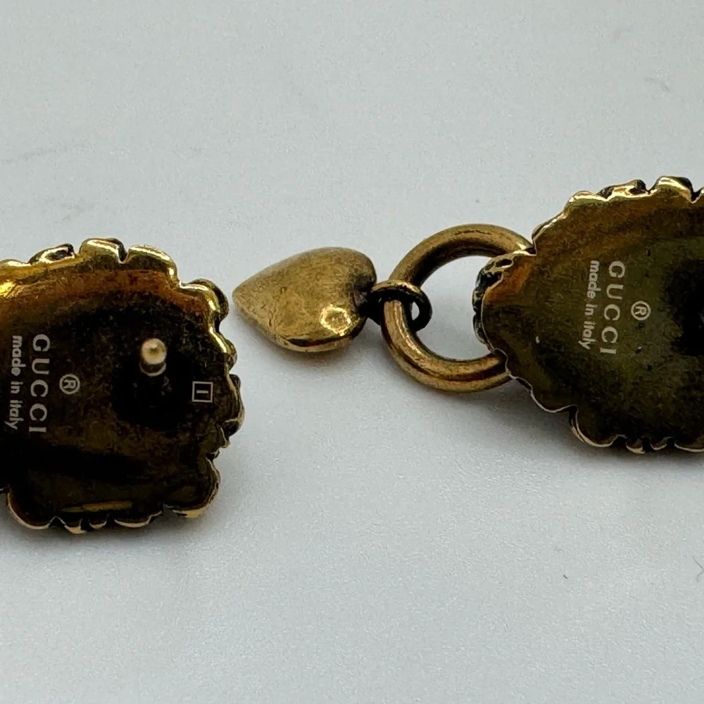 Gucci lion head heart earrings gold plated - Picture 4 of 9